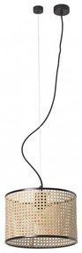FARO 64314-48 - Lampadario a sospensione con filo MAMBO 1xE27/15W/230V rattan/nero