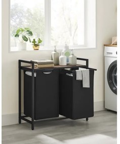 Cesto porta biancheria REX marrone/nero