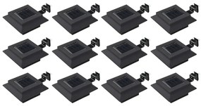 Lampade Solari Da Esterno 12 Pz Led Quadrate 12 Cm Nere /