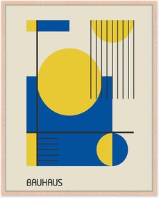 Stampa digitale incorniciata Bauhaus in Blue & Yellow