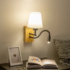 Brilagi - Applique a LED NUBILA WOOD 1xE27/25W/230V + LED/3W quercia/color crema