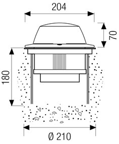 Apparecchio da incasso a terra per illuminazione di esterni Gx53 6,5w 4000K