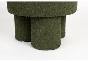 Poggiapiedi verde con rivestimento in bouclé Marcos – White Label