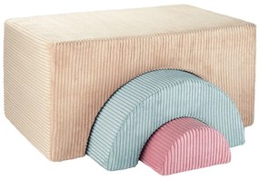Gioco per psicomotricità marrone chiaro in velluto a coste 3 pz altezza totale 37 cm 75x49 cm Rainbow Montessori – Wigiwama