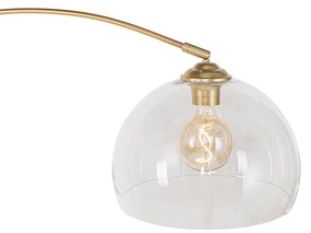 Lampada ad arco moderna in ottone con vetro trasparente - Arc