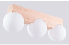 Plafoniera bianca/di colore naturale con paralume in vetro ø 12 cm Solum – Sollux