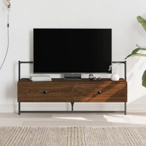 Mobile tv a muro rovere marrone 100,5x30x51cm legno multistrato