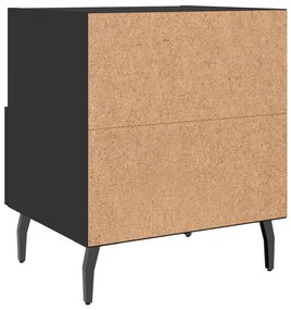 Comodini 2 pz Neri 40x35x47,5 cm in Legno Multistrato