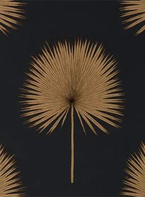 Palmen Tapete Fan Palm von Sanderson - Charcoal/ Gold