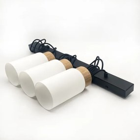 Lampadario sospeso su cavo MARKUS 3xE27/15W/230V nero/rovere