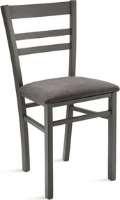 Sedia imbottita in tessuto Grigio Scuro e sruttura in legno HOLLY 2 sedie