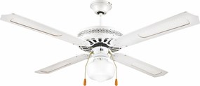 Ventilatore da Soffitto con 4 Pale e Lampada Ø130cm 3 Velocità  Kooper Windy Bianco...