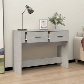 Tavolino consolle grigio cemento 100x39x75 cm legno multistrato