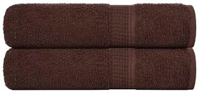 Asciugamani Doccia 2 Pz Marrone 70x140 Cm 360 G/m² 100% Cotone /