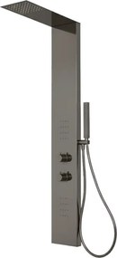 Pannello doccia Zovan in acciaio inox finitura gun metal