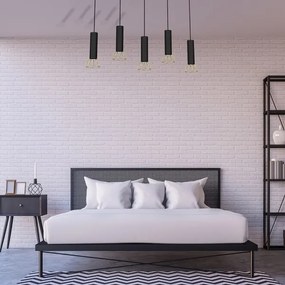 Lampadario su filo DANTE 5xGU10/25W/230V nero/oro