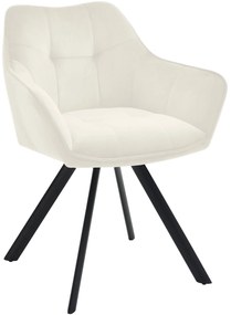 Sedia Da Pranzo Elegante E Confortevole - Esszimmerstuhl Scott / Creme / Samt