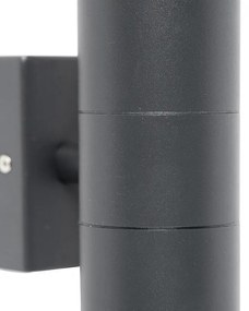 Lampada da parete per esterni grigio scuro 2 luci IP44 - Duo