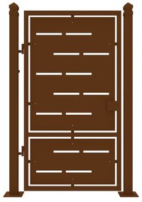 Cancello manuale con serratura elettrica Privacy in ferro, apertura a sinistra, L 104.5 x H 180 cm, di colore ruggine