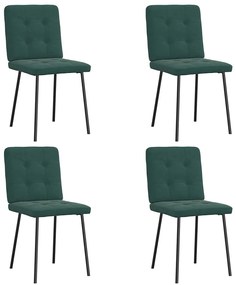 Sedie Da Pranzo 4 Pz Verde Scuro İn Velluto /