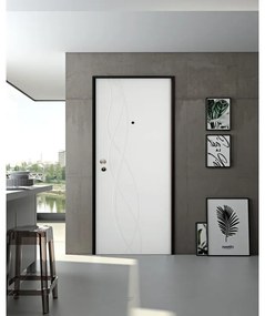 Pannello per porta blindata laccato bianco L 93  x H 213 cm, Sp 6 mm apertura sinistra