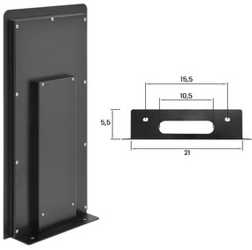 Set doccia incasso Kubo nero opaco con soffione a muro 25x52 e kit doccia