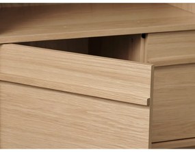 Libreria in rovere decorato in colore naturale 140x90 cm Ponza - Unique Furniture