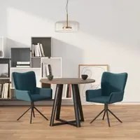 Sedie da Pranzo Girevoli 2 pz Blu in Velluto 344808