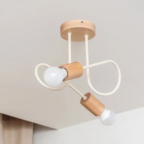 Plafoniera a montaggio rasato OXFORD 2xE27/15W/230V pino/crema