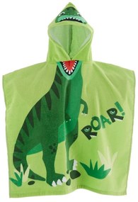 Poncho bambino in cotone verde Dinosaur - Catherine Lansfield