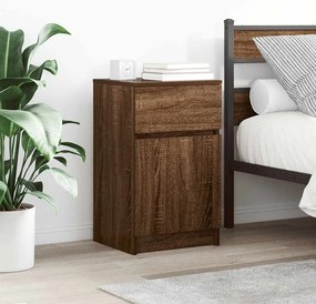 Comodino Rovere Marrone 39x35x65 Cm İn Legno Multistrato /