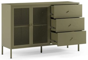 Cassettiera verde in metallo 140x90x40 cm Fayna – Marckeric