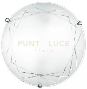 Plafoniera paradise bianca 3 luci attacco e27 40x40x9,4cm in vetro ...