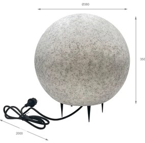 Lampada da esterno LUMISTONE 1xE27/15W/230V IP65 Ø 38 cm