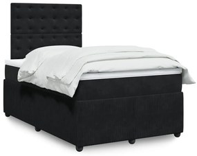 Giroletto A Molle Con Materasso Nero 120x200 Cm İn Velluto /