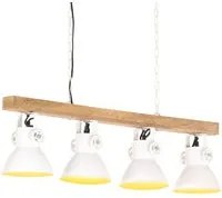 Lampada a Sospensione Industriale Bianca E27 Legno di Mango cod mxl 63160