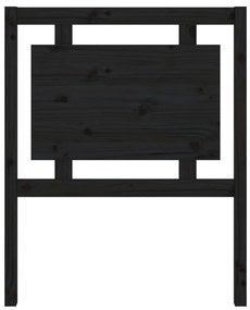 Testiera per letto nera 80,5x4x100 cm legno massello di pino