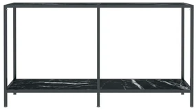 Tavolo consolle nero 140x35x75,5 cm in vetro temperato