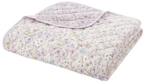 Copriletto lavanda/beige in cotone con rivestimento trapuntato 220x230 cm Ditsy Floral – Bianca