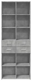 Credenza grigio cemento 70x42,5x185 cm in legno multistrato