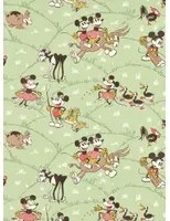 Sanderson Carta da parati Mickey at the Farm - Macaron Green