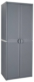 Armadio Da Giardino Grigio 65x45x172 Cm İn Rattan Pp /