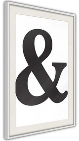 Poster  Ampersand (Black)  Cornice Quadri Cornice d'oro con passe-partout, Larghezza x Altezza Home decor 20x30