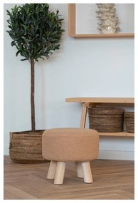 Pouf in tessuto bouclé beige Aberdeen - House Nordic