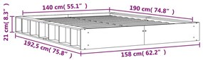 Giroletto Marrone Cera 140x190 cm in Legno Massello di Pino