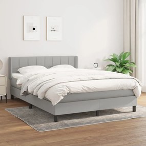 Giroletto A Molle Con Materasso Grigio Chiaro 140x190cm Tessuto /