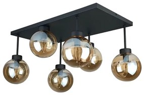 Lampadario a plafone DEA 6xE14/60W/230V nero/fumé beige