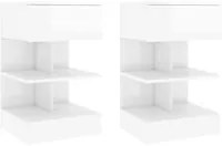 Comodini 2 pz Bianco Lucido 40x35x65 cm 808661