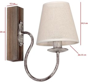 Applique CARIN 1xE14/60W/230V chiaro