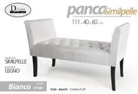 Panca in similpelle bianca gambe in legno sendiletto